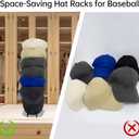 Hat Rack for Wall, Hat Stand for Baseball Caps 2 Pack, Wooden Cap Holder Organizer for Wall, Black