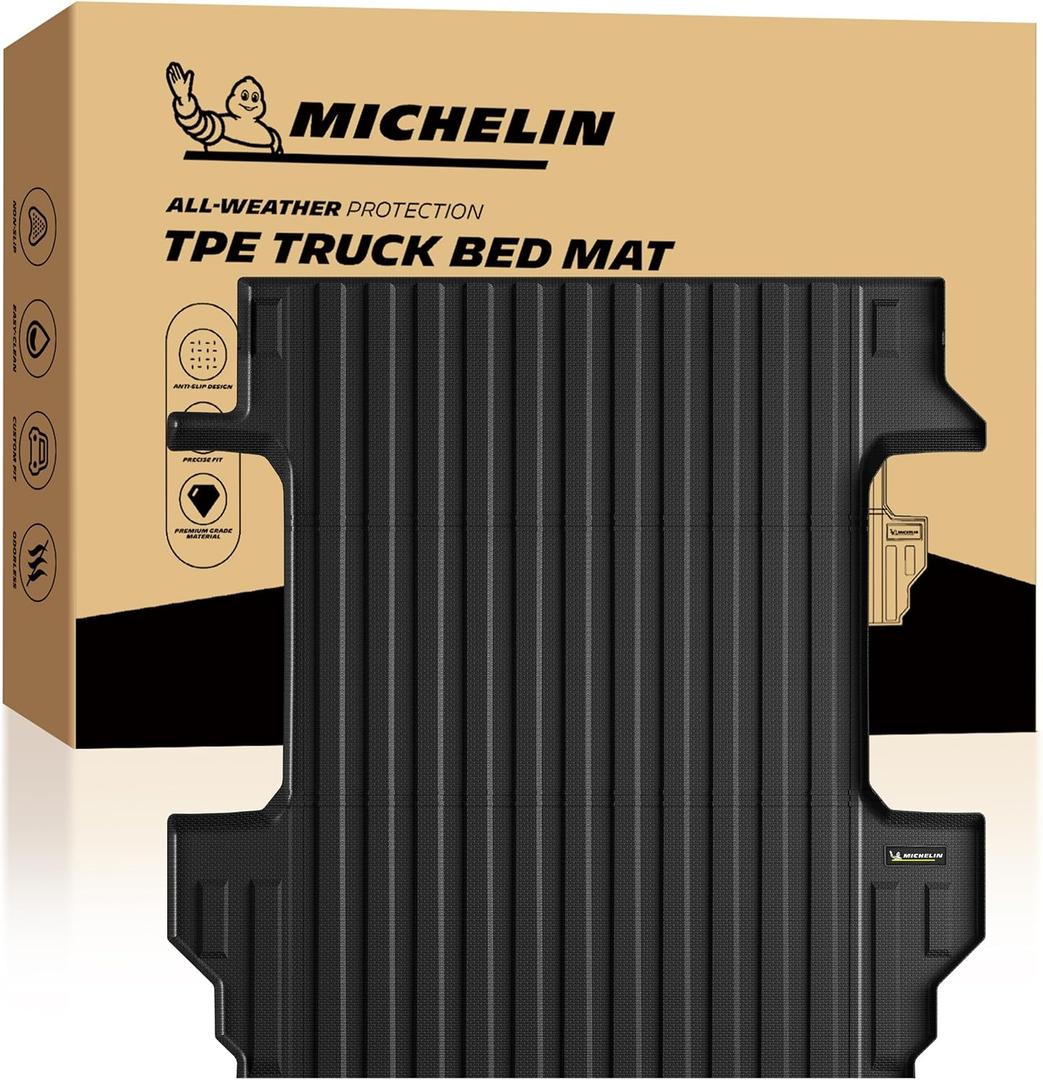 Michelin Truck Bed Mat for 2019-2026 Chevy Silverado/GMC Sierra 1500 5.8 FT / 69.9" Only (Not Fit Optional CarbonPro Bed), All-Weather Truck Bed Liner, Custom Fit, Durable TPE, Non-Slip