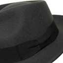 Premium Doyle - Teardrop Fedora Hat - 100% Wool Felt - Crushable for Travel - Water Resistant - Unisex (7 1/4-7 3/8, Dark Grey)