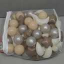 GOGOSO Ball Pit Balls Stars Moon Shapes Plastic Pitballs for Toddler Play Tent Baby Photo Props Kids Pool Water Toys Kiddie Pool Party Decor, Coffee+Beige Mix Cream Colors +Pearl Colors,100PCS (Coffee+ Milktea+ Cream White+pearl Light Gray)