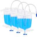 750 mL Catheter Leg Bag for Men and Women 3 Pack Urinary Drainage Bag with Anti-Reflux Valve, Adjustable Cloth Straps, Non-Woven Fabric Back Fit Design, Split Urine Bag