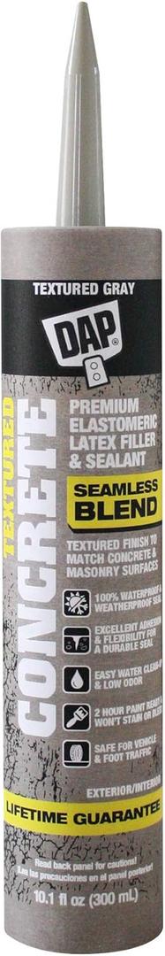DAP 7079808676 Concrete Filler, Textured Gray, 10 Ounces