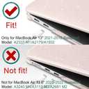 DONGKE for MacBook Air 13 inch Case 2021-2018 Release A2337 M1 A2179 A1932, Bling Plastic Hard Shell Case & Keyboard Cover Only Compatible with MacBook Air 13 inch Retina Fits Touch ID, Starlight