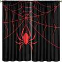Super Hero Spider Web Boys Black Red Window Curtains for Teen Room Bedroom Playroom Home Decor Drapes 2 Panel Sets,42x45 Inch Decor Style-7