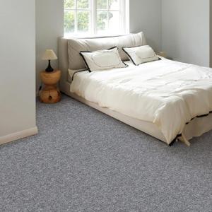 40 Tiles 20"x20" Carpet Tiles (107 sqft/Carton) - Non-Slip, Non-Adhesive, Padded Square Flooring for Home & Office - Easy DIY Installation, Seamless Look, Indoor & Outdoor Use (q01)