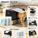 Vivifying XL Stainless Steel Cat Litter Box with 13.2 lb Cat Litter, Black