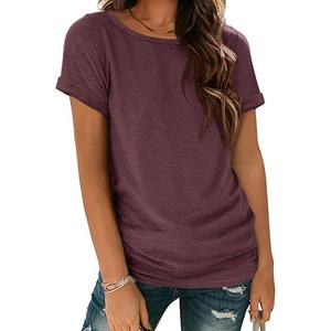 Womens T Shirts for Women Boat Neck Short Sleeve Scoop Neck Basic Tees Fashion Tops Loose Fit Comfy Soft Casual Summer Outfits Clothes 2026, S