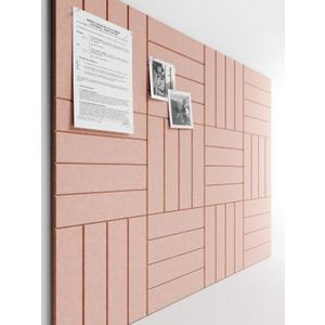 Bumusty Large Cork Board Alternative-47 x35 Felt Bulletin Board Tiles, with 30 Pushpins, 70 Adhesive Tabs, 12-Pack Slat Wall Paneling, Cork Boards for Office Push Pin Board Felt Board-Pink