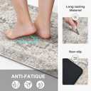 GENIMO Anti Fatigue Kitchen Mats for Floor 2PCS, Standing Rugs, Gray Taupe | 23"x71"+20"x32", Vintage Boho Cushioned Set, Waterproof, Non slip, Easy-clean for Home, Laundry, Sink, Office, Farmhouse