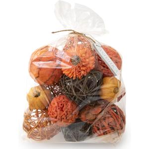 ANDALUCA Orange Decorative Vase Filler Bag with Mini Pumpkins, Orbs, Balls & Flowers Bowl Filler Decor (Pumpkin Orange)