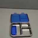 BABHAMNESS Stainless Steel Bento Box Kids, 3 Compartments Leak Proof Metal Bento Lunch Box, 304 Stainless Steel Bento Lunch Containers for School and Office, Dishwasher Safe, BPA-Free-Blue