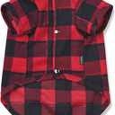 Dog Shirt Plaid Puppy Clothes for Small Medium Large Dogs Cats Boy Girl Kitten Soft Pet T-Shirt Breathable Tee Outfit Adorable Grid Apparel Halloween Thanksgiving [Red, S]