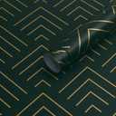 Heroad Peel and Stick Wallpaper 196"x17.3" Dark Green and Gold Wallpaper Geometric Wallpaper Dark Green and Gold Contact Paper Self Adhesive Removable Wallpaper for Cabinets Thicken Vinyl