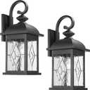 FEMILA 2 Pack Large Outdoor Wall Sconce, 21" Exterior Wall Light Fixtures, Anti-Rust Waterproof Porch Lights for Entryway, Patio, Garage, Doorway, Matte Black, 4FD54B2-2PK BK-SD