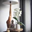 Leekung Buddha Statue for Home Decor,Buddah Statute Zen Decoration,Meditation Buddha Decor Brown 7 inch