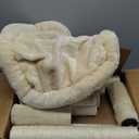 SYANDLVY 27" Cat Tree for Indoor Cats, Activity Tower with Scratching Posts, Modern Kitten Condo with Plush Perch & Hanging Ball for Play, Beige