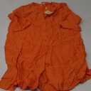 Ekouaer Bathing Suit Cover Up for Women V Neck Button Down Swimsuit Coverup Beach Dress Shirt S-3XL (Small, Orange Red)