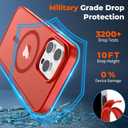 zapica Magnetic for iPhone 13 Pro Max Case, [Compatible with MagSafe] [Military Grade Drop Protection] Translucent Matte Shockproof Anti-Scratch Phone Cover, Red