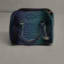 Top-Handle Crocodile Purses For Women Crossbody Leather Bags Trendy Large Capacity Tote with Shoulder Strap (1-colorful Blue and Blue)