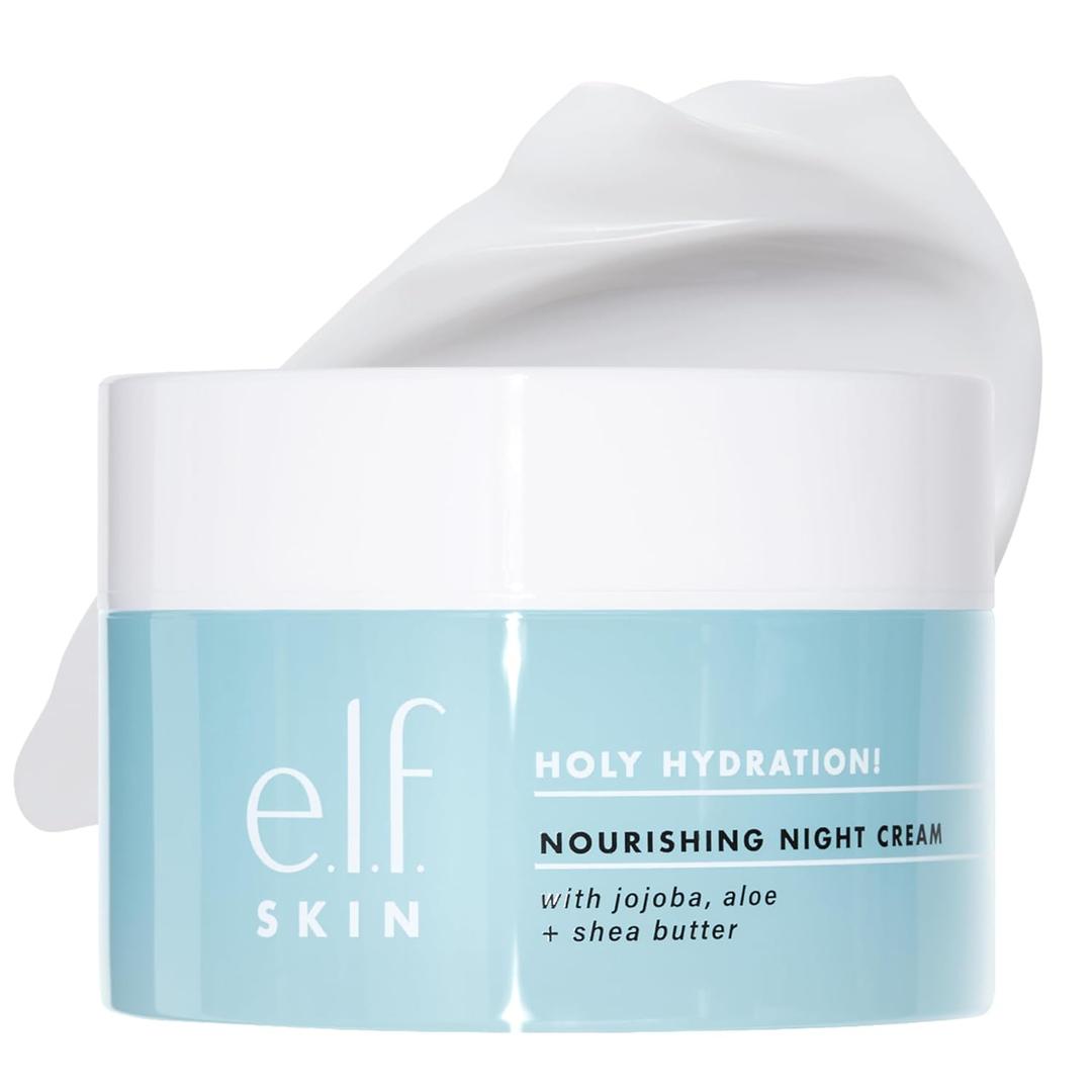 e.l.f. SKIN Holy Hydration! Nourishing Night Cream, Ultra-Hydrating Moisturizer, Infused with Shea Butter, Soothes Skin, 1.76 Oz