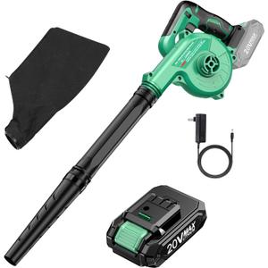 K I M O. Cordless Leaf Blower Vacuum Combo 4 IN 1, 3 Nozzles for Inflation & Compression,3 Modes & Variable Speed, 20000RPM 150MPH, 2000mAh Battery, Extended Tube, Mini Leaf Blowers for Lawn Care|Yard