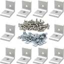 BLCCLOY 10Sets 10 Series 1" x 1" Aluminum Extrusion Profiles Corner 1010 Series Angle Bracket Connector with M6 T Slot Nuts Bolts for 1 Inch x 1 Inch Extruded Aluminum Profile Rail