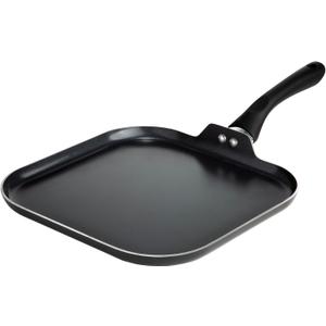 Ecolution Artistry Nonstick Square Griddle, Easy To Clean, Comfortable Handle, Even Heating, Dishwasher Safe Pots and Pans, 11-Inch, Black