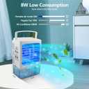 Portable Air Conditioner,3-IN-1 Evaporative Air Cooler,3 Speeds 2 Spray Outlets,900 Visiable Tank,7 Colors Light,2 Timers,Personal Mini Desktop Cooling Fan,Small AC Unit for Room Kitchen Office RV Car