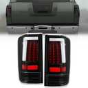 Kojem LED Tail Lights Compatible with 2004-2015 Nissan Titan LED Tube Bar Rear Tail Lamps Taillight Brake Turn Signal Lamps Assembly Pair (Clear Lens & Black Housing)