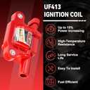 UF413 Square Ignition Coil Compatible with Chevrolet Silverado, Tahoe, Suburban, GMC Sierra, Yukon, Envoy, Cadillac Escalade 4.8L 5.3L 6.0L V8, OEM Replacement Coil Replacement for UF413 D510C 5C1554