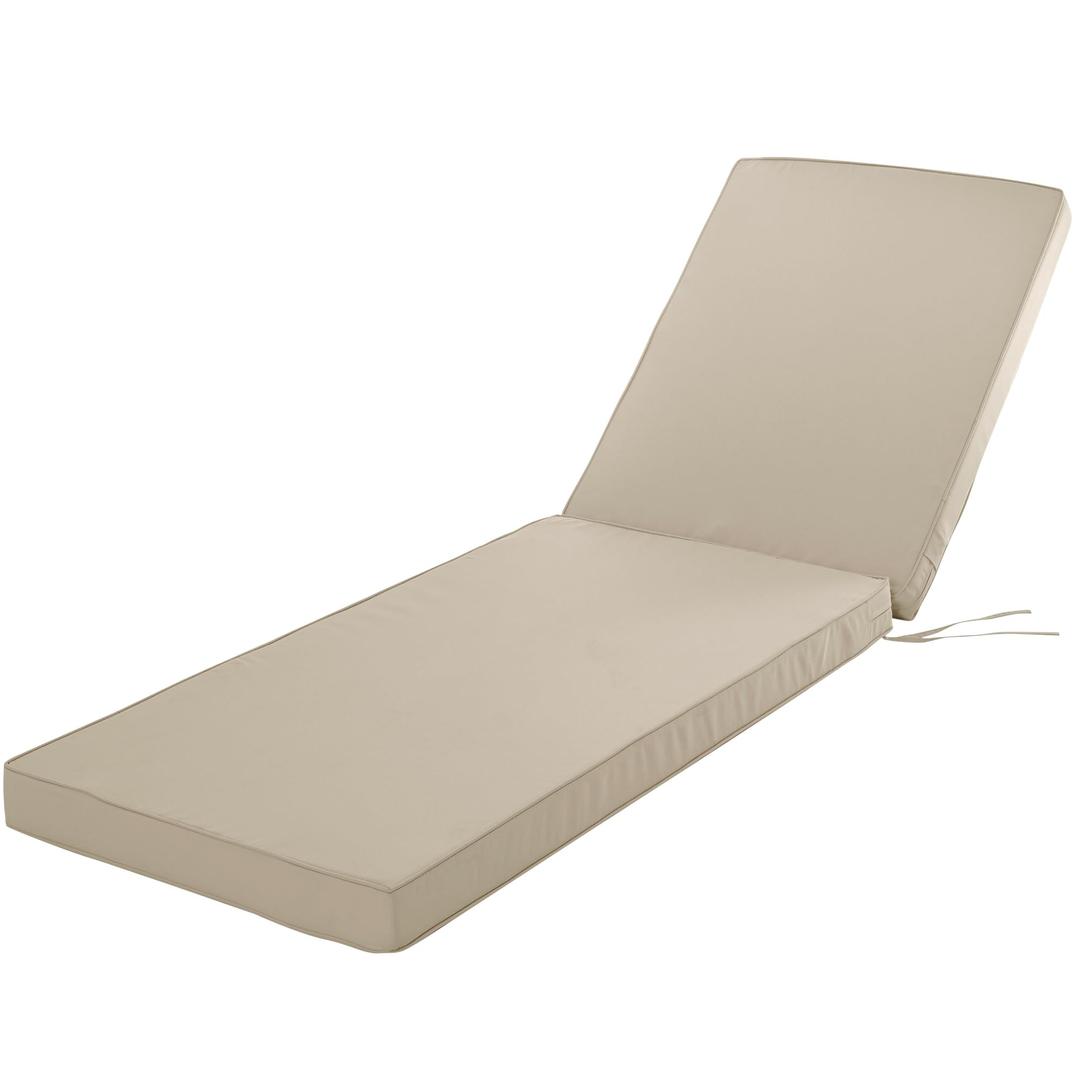Comcaver Chaise Lounge Cushion Outdoor, Waterproof and Stain-Resistant Lounge Deck Reclining Chair Cushions for Patio Furniture Lawn Pool Resort Hotel, 72x21x3 Inch, Set of 4, Cream