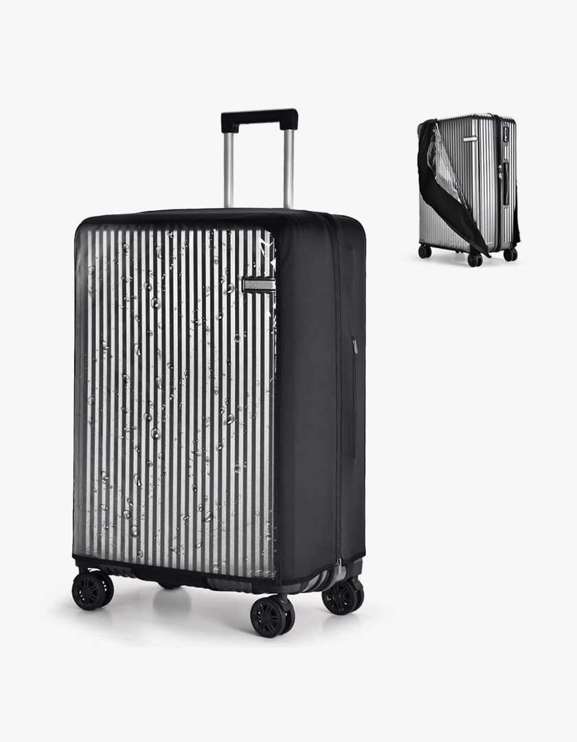 Oscaurt Luggage Cover Clear Travel Suitcase Protector - No Disassembly, Transparent PVC Luggage Protector with Zipper for 28 inch Suitcases