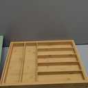 Purawood Bamboo Drawer Organizer - Expandable Silverware Organizer & Utensil Drawer Organizer, Cutlery Tray with Dividers, 7-9 Slots- Kitchen Organizer for Utensils & Flatware (Natural)