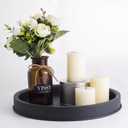 Lobolighting Black Round Decorative Serving Tray, Black Decorative Tray for Coffee Table Centerpieces Modern Farmhouse Home Decorations