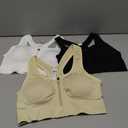 Zip Front Sports Bra for Women - Medium Support Racerback Workout Bra with Removable Pads & Double Hooks (S)
