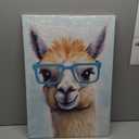 Alpaca Canvas Wall Art Nursery Wall Decor Funny Animals Wearing Glasses Pictures Prints Cute Camel Painting Framed Artwork for Living Room Bedroom Bathroom Home Decoration - 16.00"x24.00"