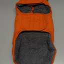 SUNFURA Small Dog Coat, Warm Dog Jacket with Zippered Leash Hole, Reflective Pet Winter Coat Fleece Jacket with Adjustable Furry Collar for Small Dogs Schnauzer, Yorkshire Terrier, Orange S