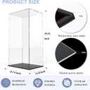 DuvinDD Acrylic Display Case for Large Collectibles, 29 inch Tall Clear Display Box for Lego NASA Artemis 10341 42221, for Bearbrick 1000% Doll, Dustproof Protective Showcase with Black Base