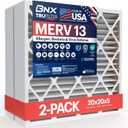BNX TruFilter 20x20x5 (19.88 x 19.88 x 4.38 Honeywell Compatible 4) MERV 13 Air Filter (2-Pack) - MADE IN USA - HVAC AC Furnace Filters Health, Allergies, Mold, Bacteria, Smoke, MPR 1900 FPR 10