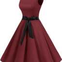 Gardenwed Women's Vintage Dress Sleeveless Cocktail 1950s Dresses Retro Tea Party Swing (XL)