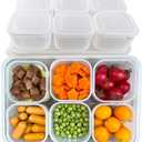 TeTeBak Food Storage Containers with Lids Airtight 6PCS Removable Individual BPAFree Plastic Food Containers for Pantry Organization and Storage, Stackable Meal Prep Containers Reusable