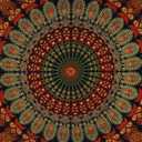 Bless International Handmade Indian hippie Bohemian Psychedelic Peacock Mandala Wall hanging College Dorm Beach Throws Table Cloth Bedding Tapestry (Golden Green, Poster(30x40Inches)(76x101cms))