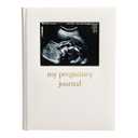Pearhead Pregnancy Journal, Linen Guided Pregnancy Memory Book with Sonogram Photo Insert, Beige