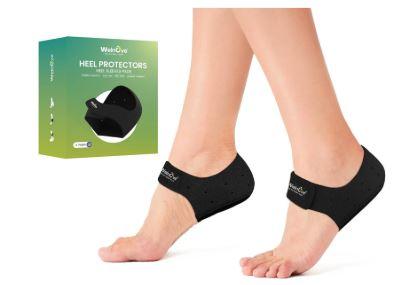 Plantar Fasciitis Gel Heel Protectors - Welnove Heel Cups for Women Men Heels Spur Pain Relief - Heel Inserts Pads for Achilles Tendonitis Dry Cracked Heel Support Cushion (Size L)