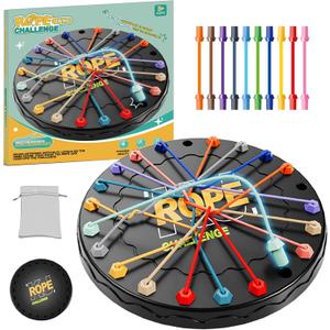 lartoys Rope Untangling Puzzle Game, Educational Strategy Board Game for Kids & Adults, Family Travel Party Games with Multi-Level Challenges, Gifts for All Ages (Large(8.8 in))