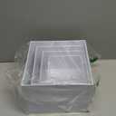 10 Large Buffet Risers with Mini Signs, Table Risers, Buffet Risers and Stands, Acrylic Cube Display Box Riser for Catering Party Buffet Table Food Display, Dessert, Cakes - White, Set of 4 Boxes