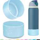 3 x Silicone Boot for Owala Water Bottle 24 oz 32 oz 40 oz, Anti-Slip Protective Sleeve for FreeSip/Twist/Flip Stainless Steel Water Bottles Accessories (Glitter Blue)