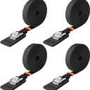 Boncas Sturdy 12-foot-by-1-inch Tie Down Strap Lashing Strap Cargo Tie-Down Strap Padded Cam Lock Buckle 4 Pack