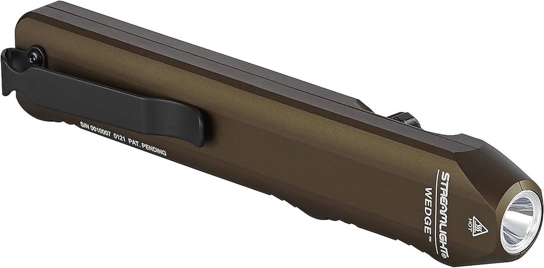 Streamlight 88811 Wedge 300-Lumen Slim Everyday Carry Flashlight, Includes USB-C Cable and Lanyard, Coyote (300 Lumens)