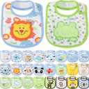 HooLing 24 Pcs boys Toddler Bibs Waterproof Baby Cotton Soft Drool Bibs Feeding Kindergarten Welfare Home Newborn Party